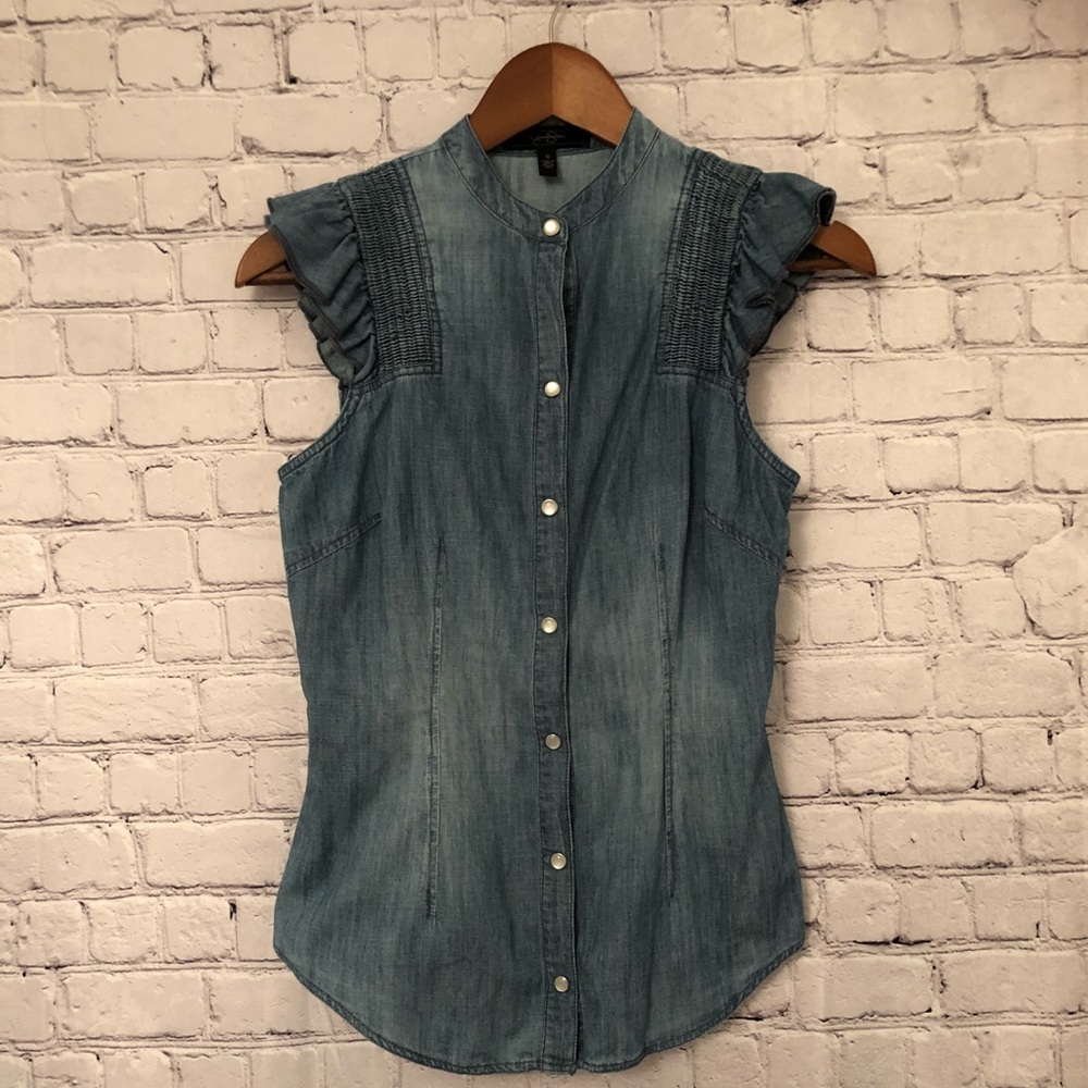 Jessica Simpson Zaria Blue Sleeveless Top Small